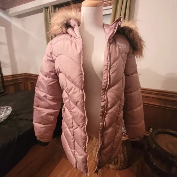 Reebok Fitted Dusty Pink Hooded Parka, sz Medium, NWOT - Picture 9 of 10